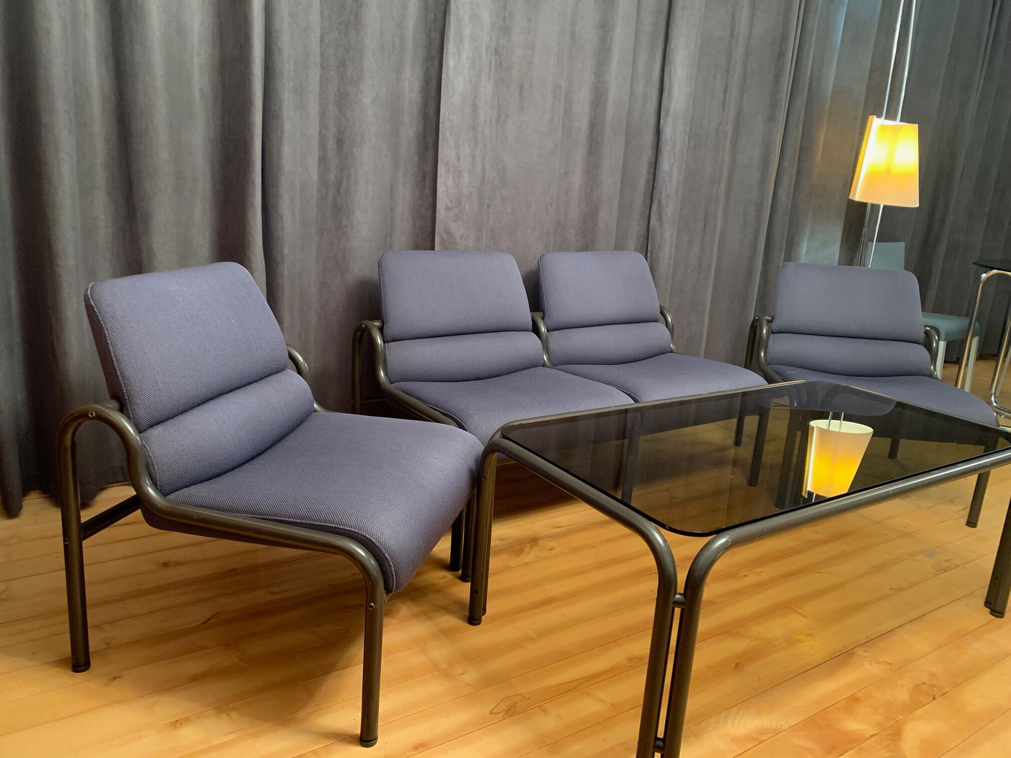 G30 set, sofa, 2 armchairs and coffee table designed by Martin Stoll, Germany, 1980s.