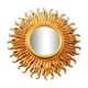Vintage 1970's gilt sunburst mirror - vintage gilt sunburst convex mirror