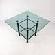 Table à manger postmoderne sur mesure en acier et verre épais, 1980s