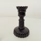 Pair of vintage 60s candlesticks in black opaline
