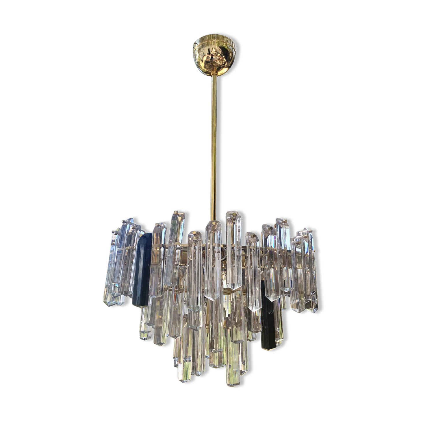 Venini trihedron chandelier in Murano glass