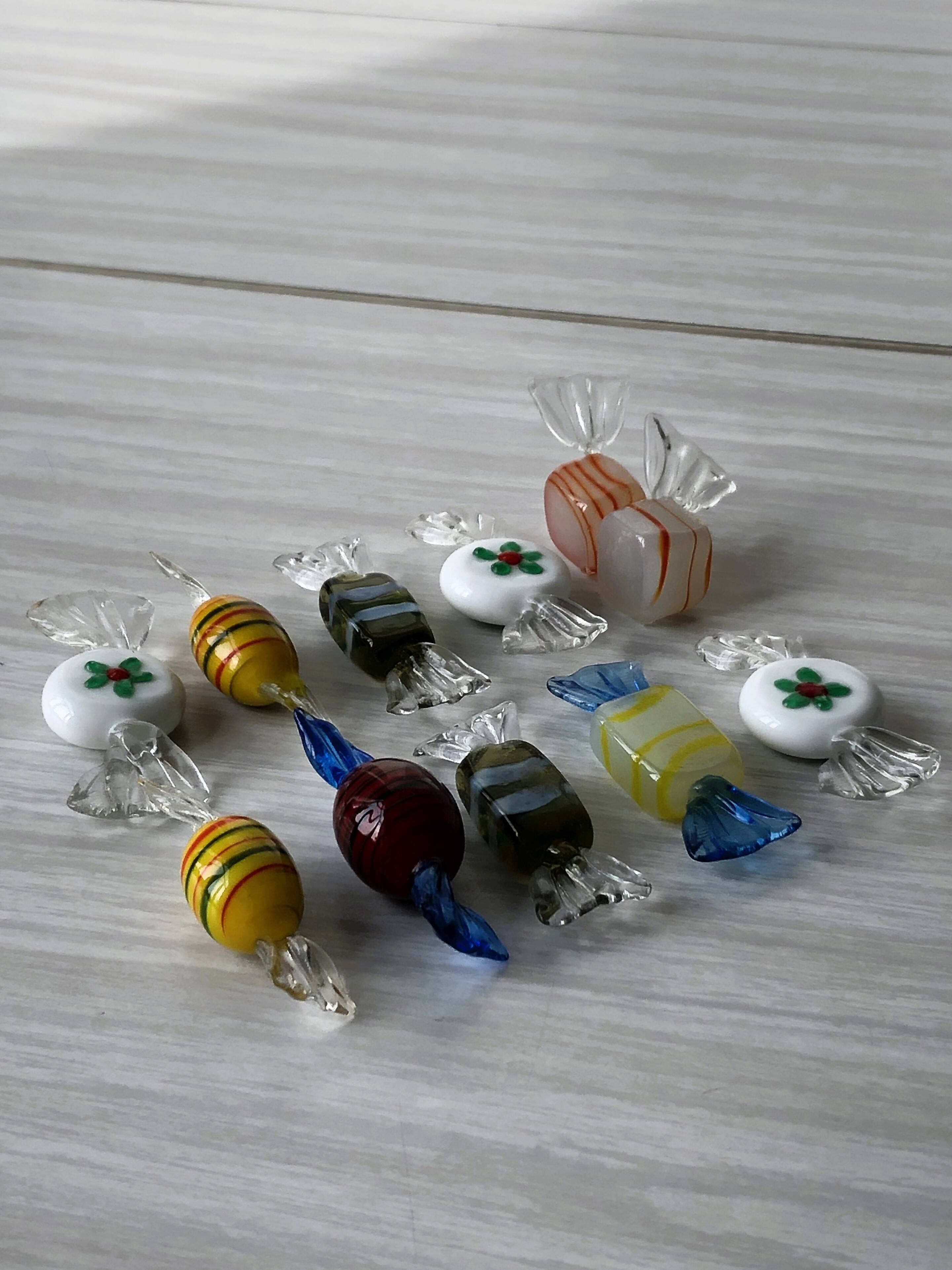 10 porte couteaux bonbons verre de Murano Pop Art