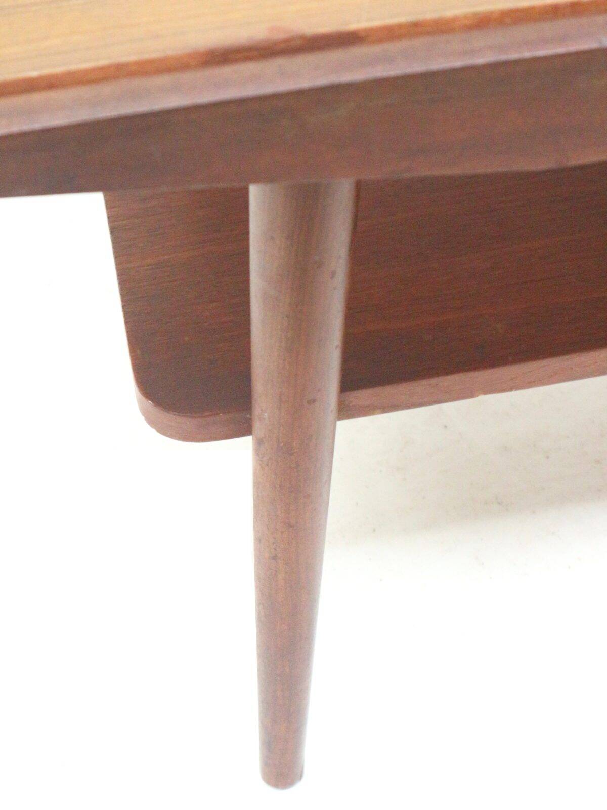 Vintage teak coffee table with a reversible top