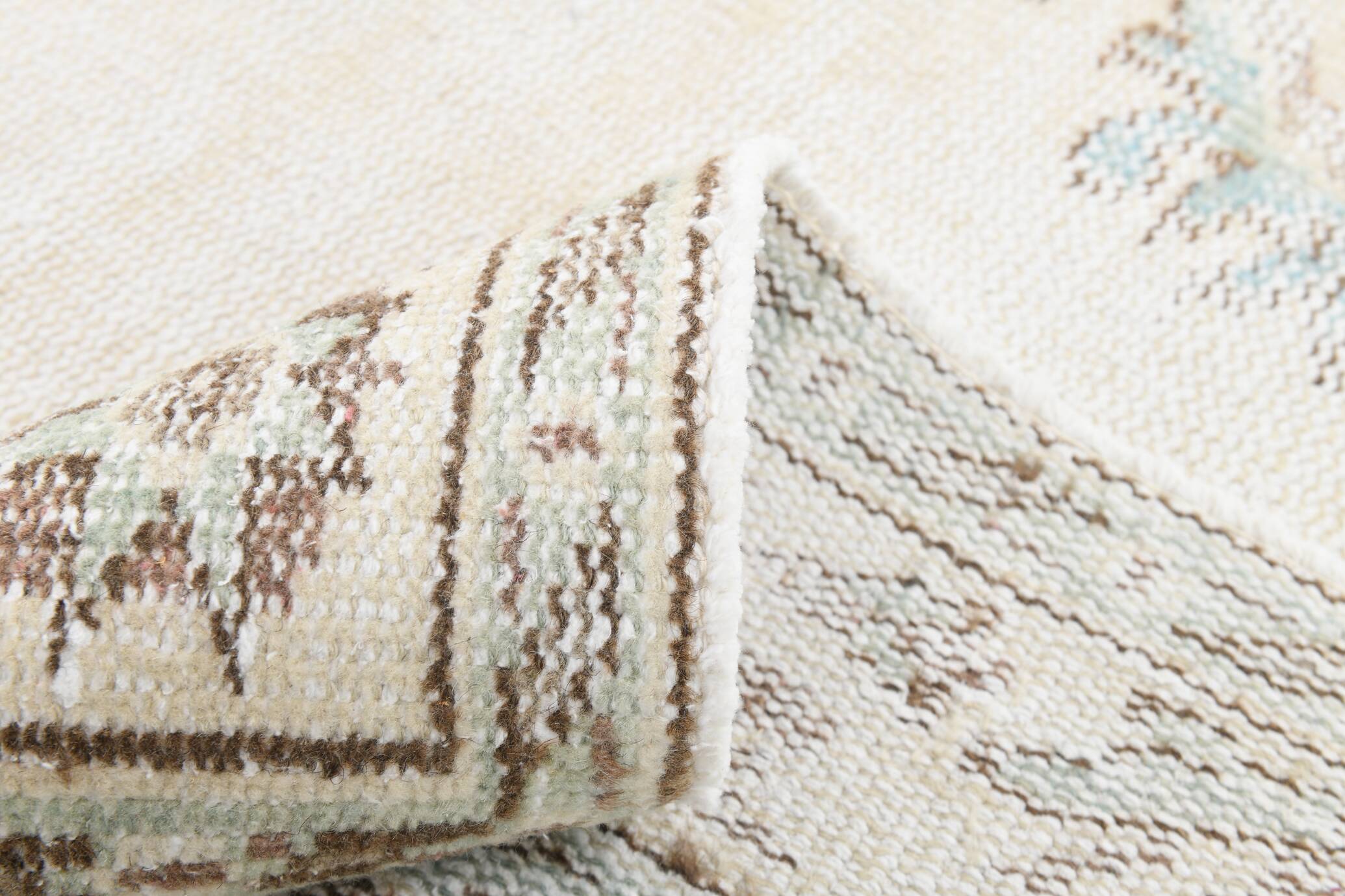 6x9 classic brown & beige vintage rug, 153x272cm