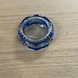 Cendrier en verre cristal bleu cobalt