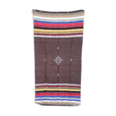 Tapis berbère marocain fait main en coton marron 90 x 180 cm