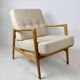 Polish Beige Stefan Oak Armchair, 1970s