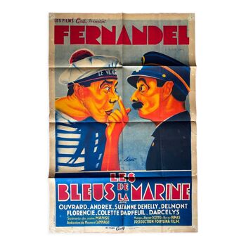 Affiche cinéma "Les Bleurs de la Marine" Fernandel 80x120cm 1939