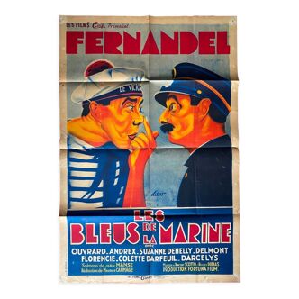 Movie poster "Les Bleurs de la Marine" Fernandel 80x120cm 1939