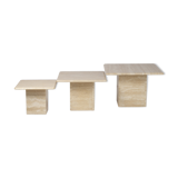 Tables gigognes en travertin, design italien