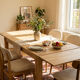 Grande table à manger scandinave extensible en chêne massif décapée 160-240