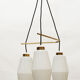 1950s Italian triangle lamp in brass and opalglass