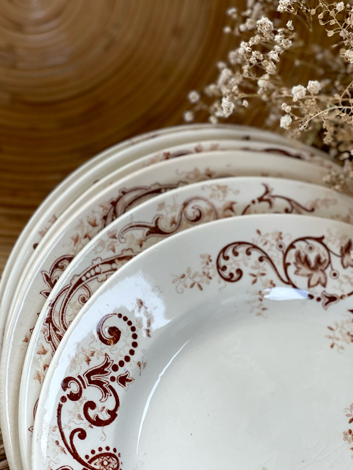 6 old plates in iron earth.