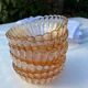 8 orange iridescent glass cups