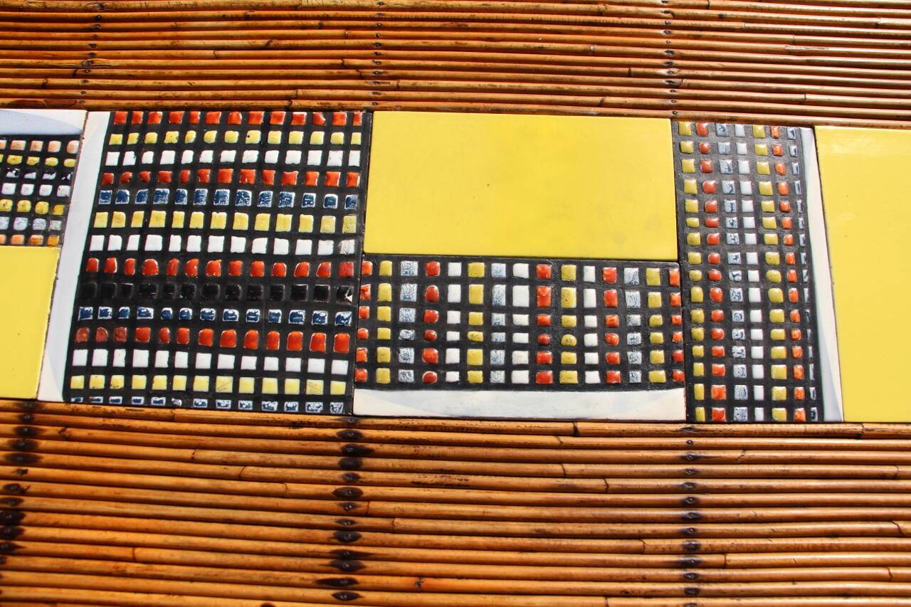 dining room table with tiles from Roger Capron