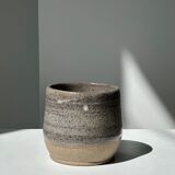 Large gray Indonesian ceramic mug