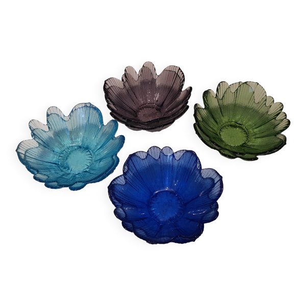 Coupelles vintage en verre coloré
