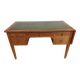 solid wood desk, leather top and extension