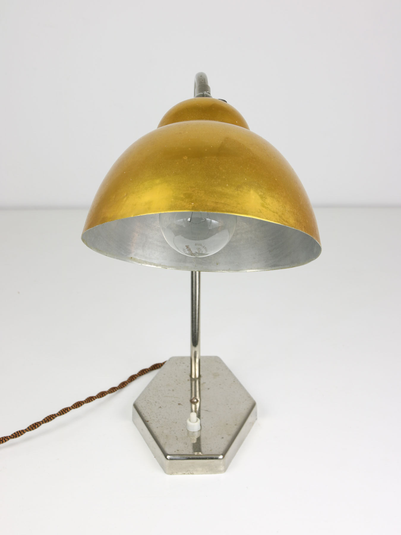 Mid-Century Gold Table Lamp, 1960s