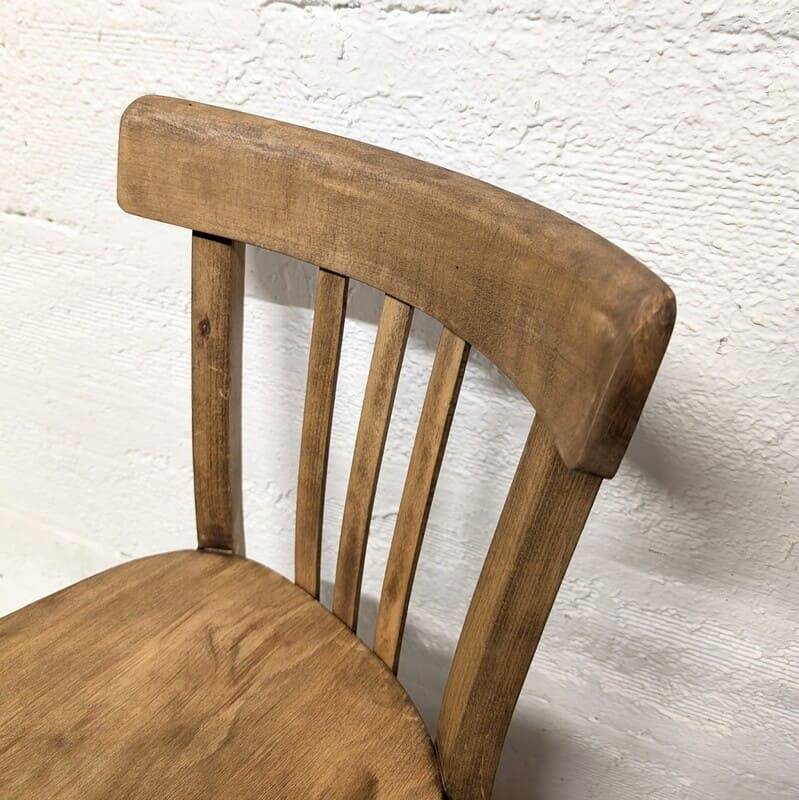 Antique curved wooden bistro chair