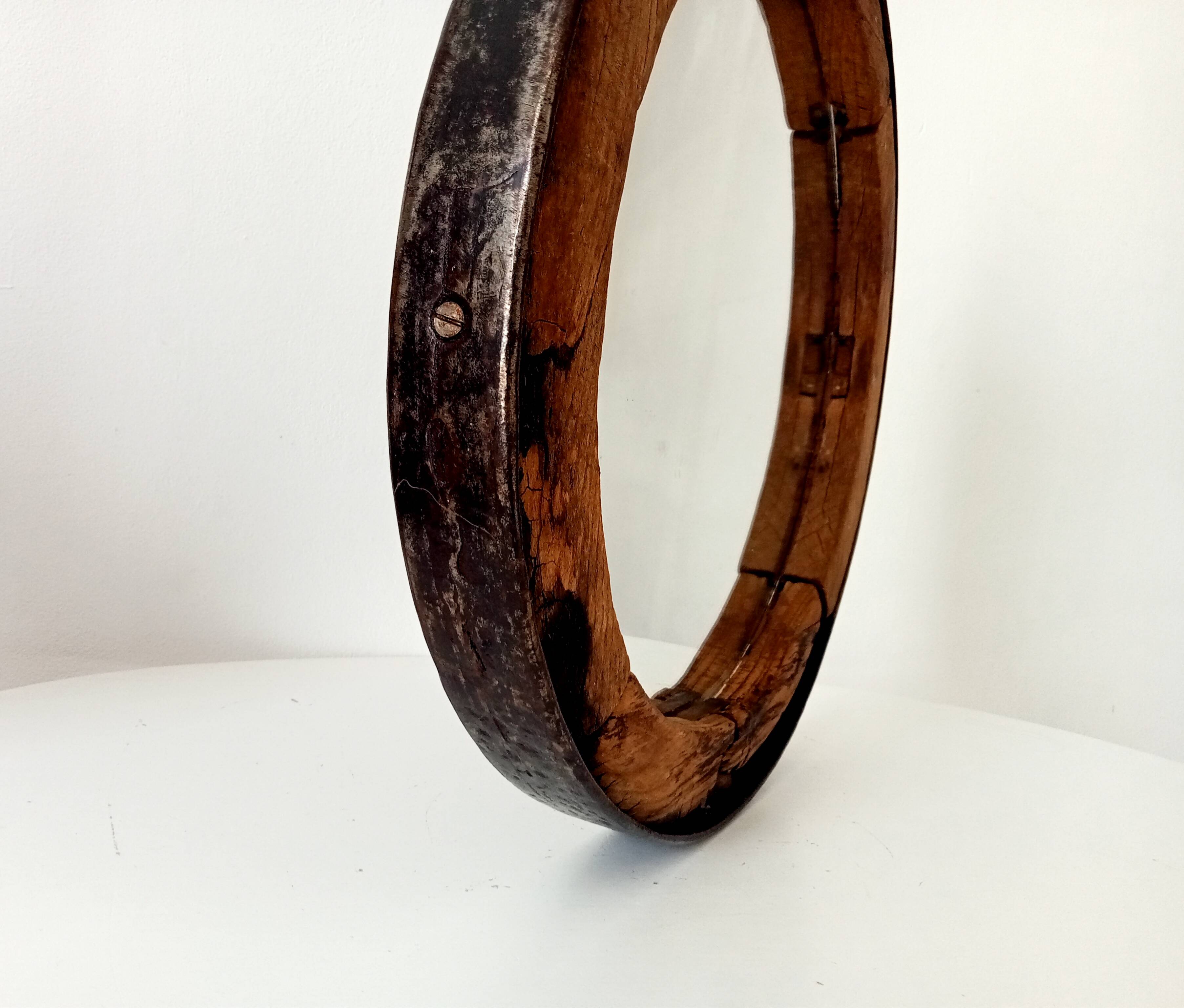 Miroir ancien brutaliste en fer forgé DLG Jean Touret