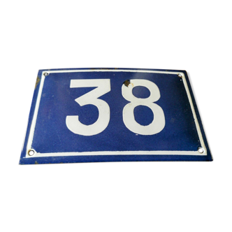 Enamelled street number plate