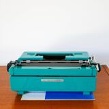 Olivetti typewriter, Studio 45, Electric Blue, with accessories, 1970