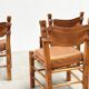 Ensemble de six chaises de salle à manger en cuir brutalistes