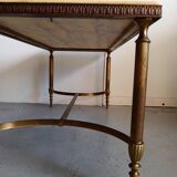 Marble and brass coffee table