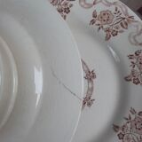 Lot assiettes porcelaine opaque de Gien modèle Osborne époque   début  XX siècle