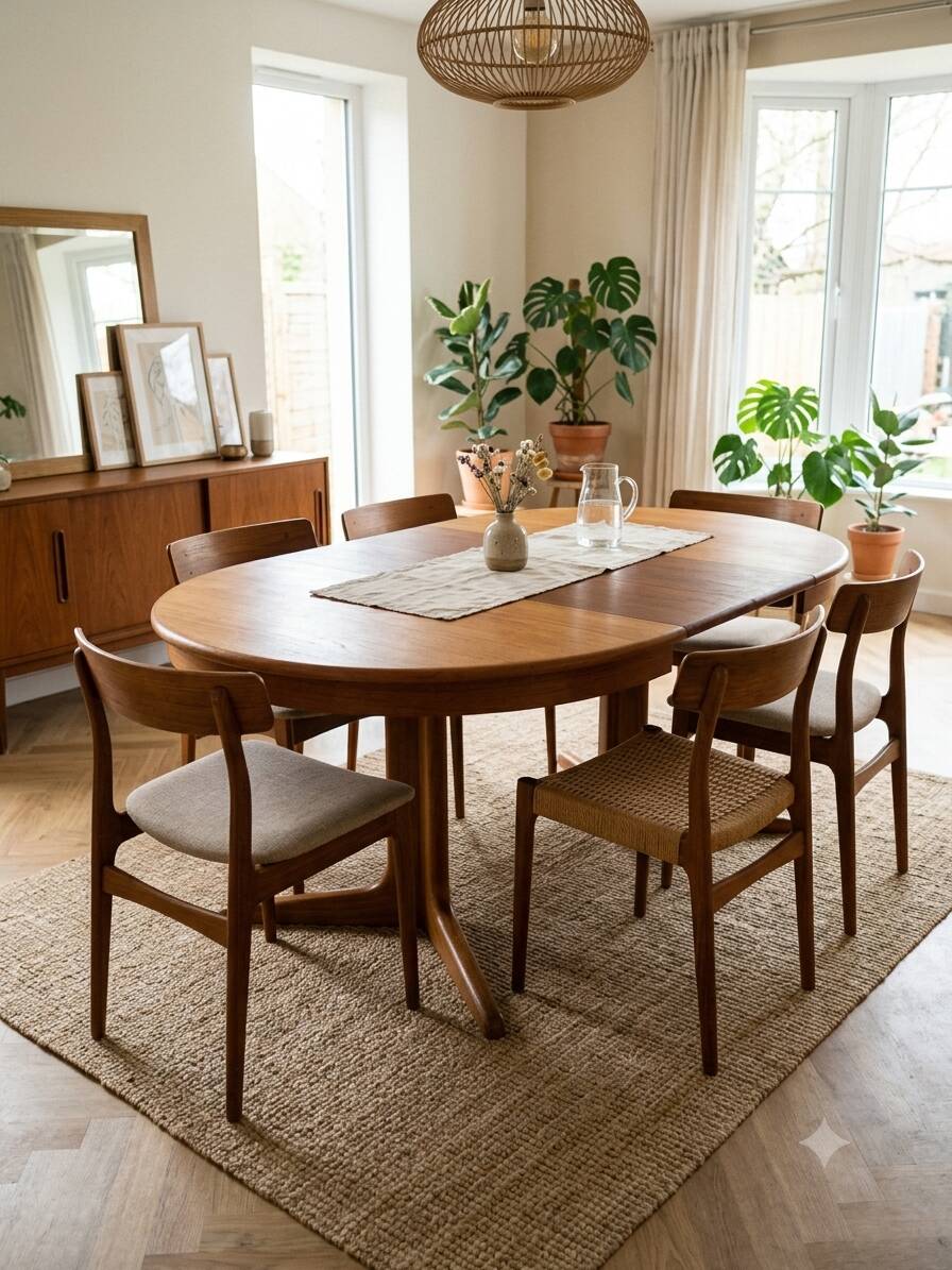 Table Baumann extensible en teck des années 60