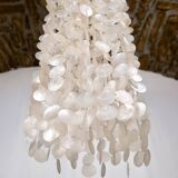 Large mother-of-pearl chandelier in the style of Verner Panton, 1980s.