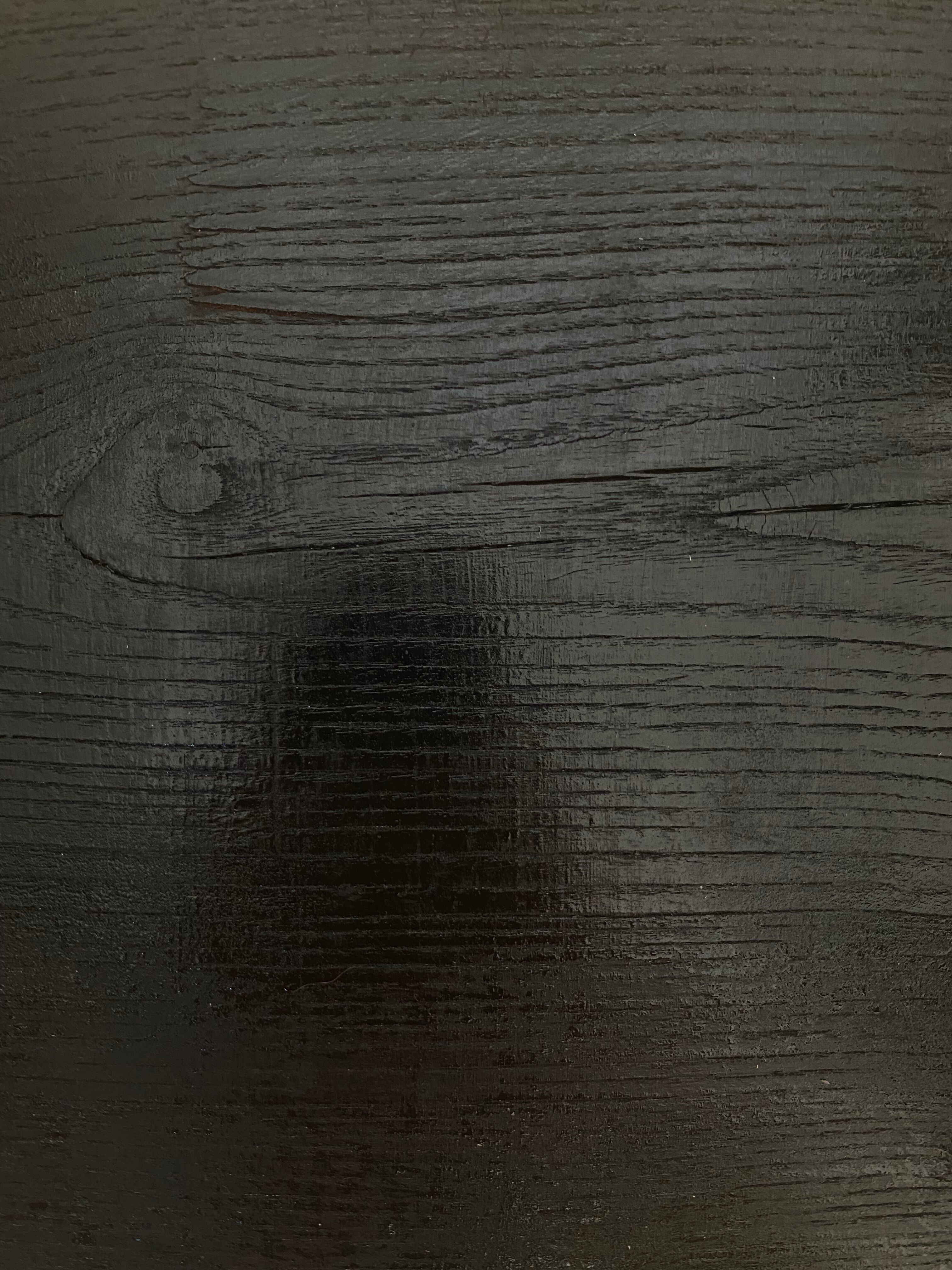 Japanese style stool burnt wood finish