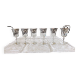 Set of 6 Villeroy and Boch crystal burgundy glasses