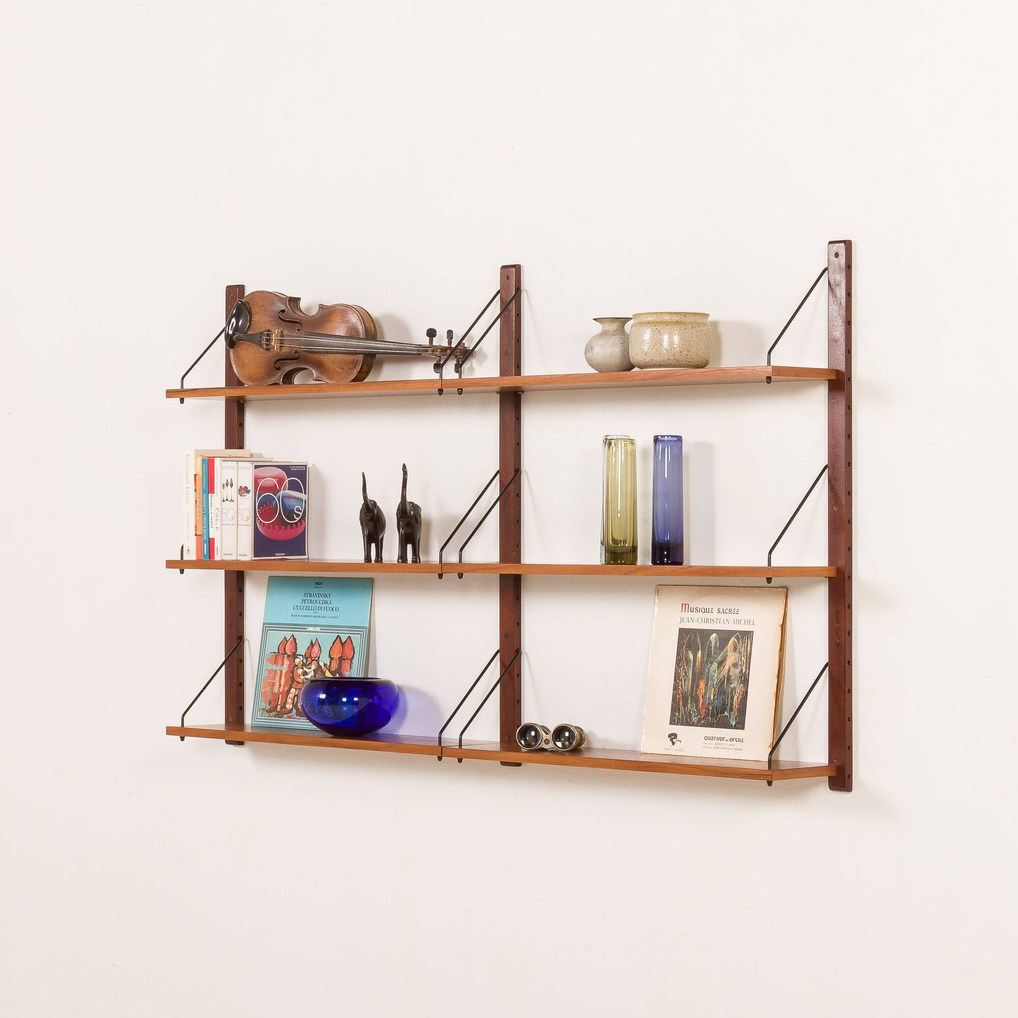 Danish vintage teak shelving unit, 1960s