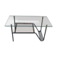 Vintage coffee table in metal and glass 1960 with 2 trays