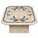 Table basse années 70-80 marqueterie de marbre tessellé -décor florale