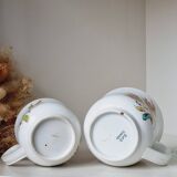 Set of 2 kg luneville polychrome cups