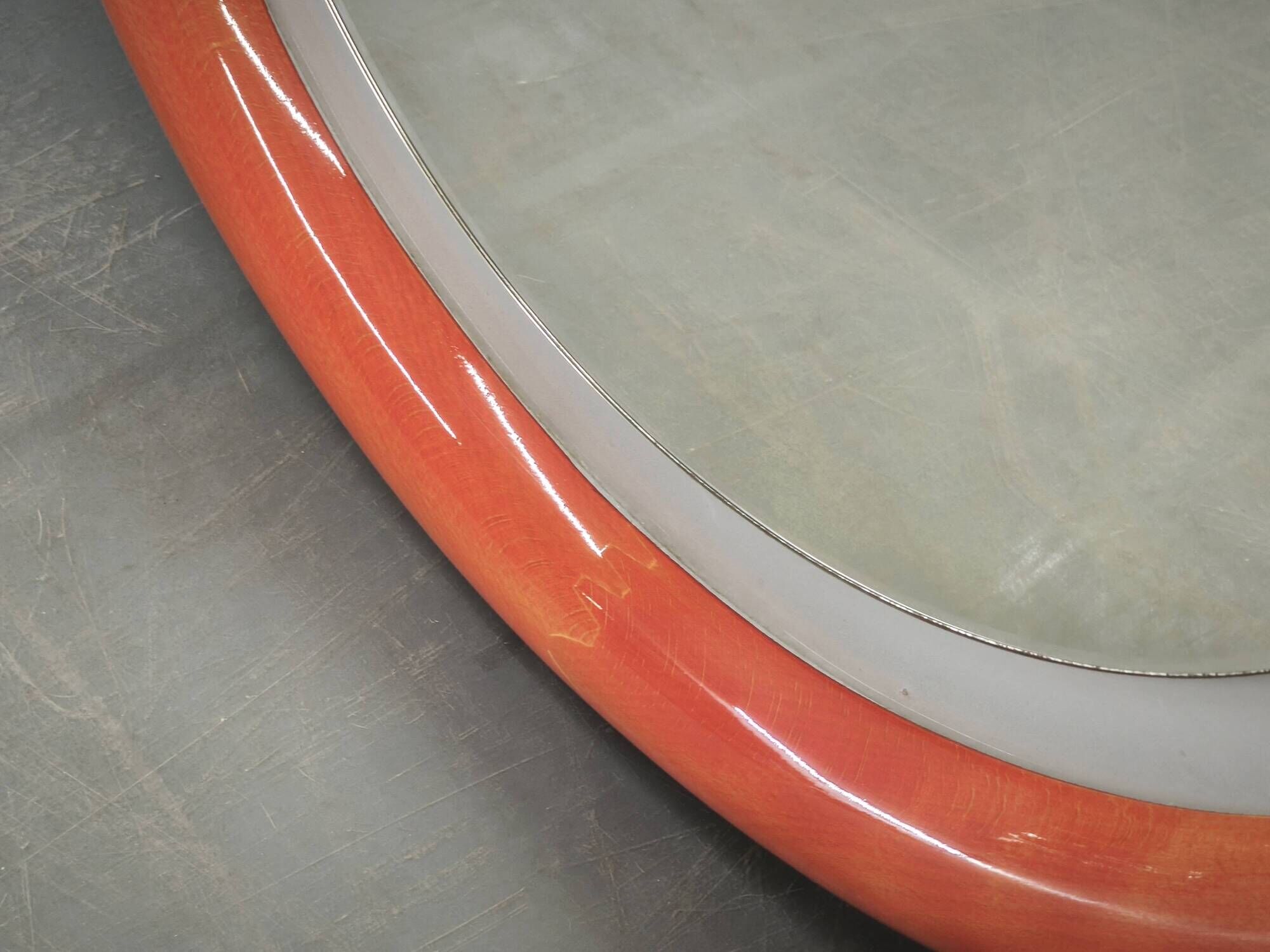 Italian Space Age Illuminated Round Wall Mirror, 1970s