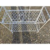 White folding wrought iron shelf