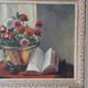 Tableau ancien à l'huile sur panneau bois représentant une nature morte