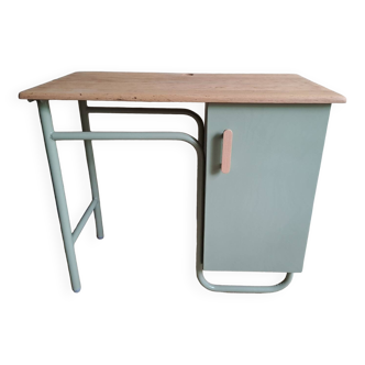 Industrial style metal and wood desk