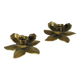 Two "flowers" candle holders in brass - 1970s
