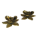 Two "flowers" candle holders in brass - 1970s