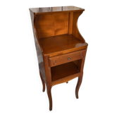 Antique nightstand telephone table louis xv style cherry wood drawer vintage