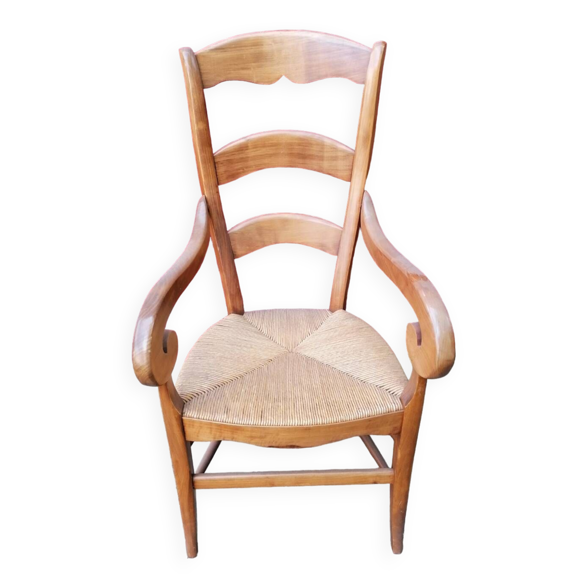 Armchair with wooden sticks and mulch - Louis Phillipe style.