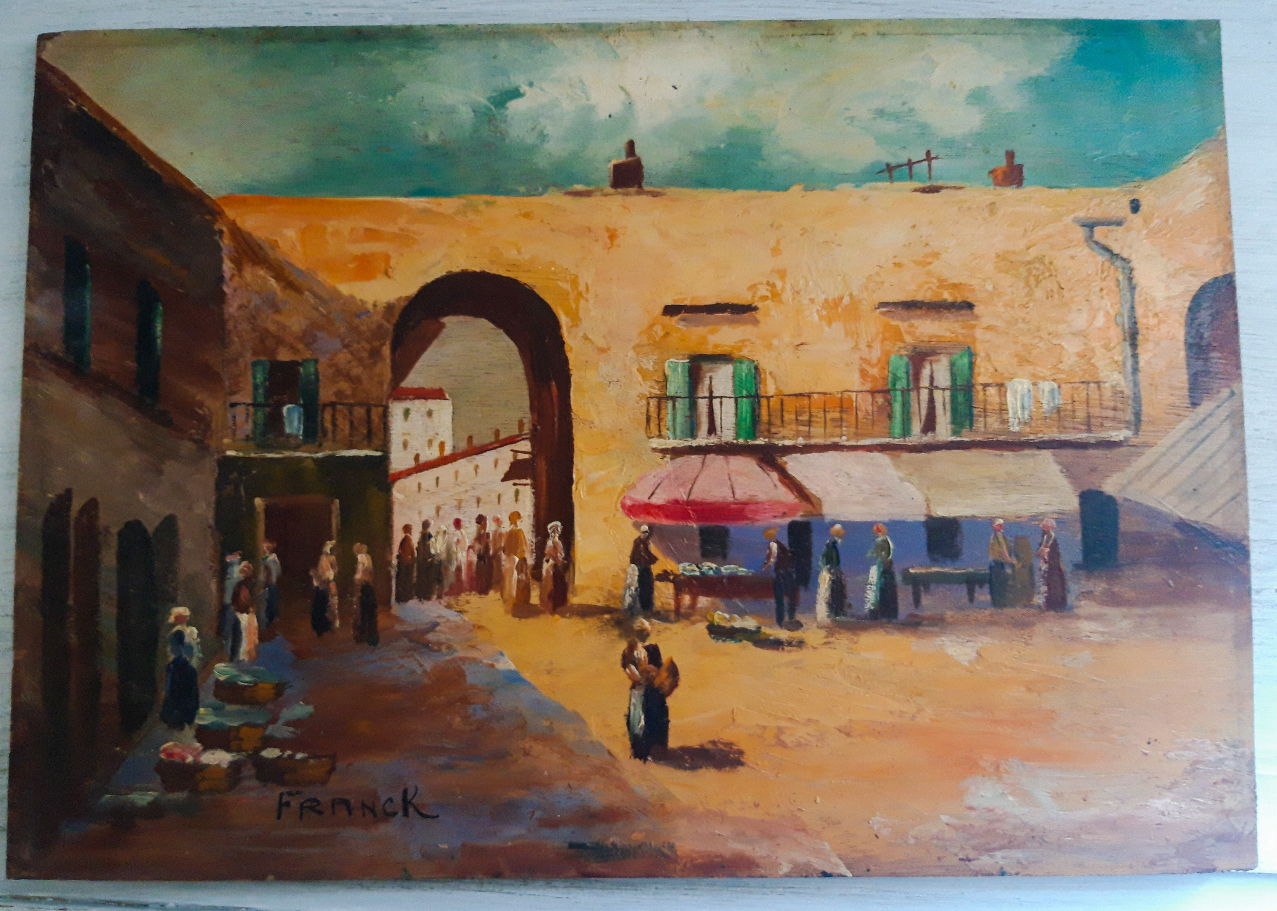 Oil on wood Nice Market