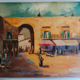 Oil on wood Nice Market