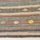 6x9 Gray & Green Striped Pattern Kilim Rug, 176x262Cm