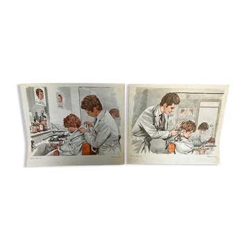 Lot affiches "Coiffeur & Boulanger"